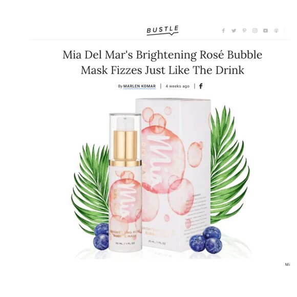 NEW Mia del Mar Brightening Champagne Rosé Bubble Face Mask Evens Skin Sealed - Picture 6 of 6